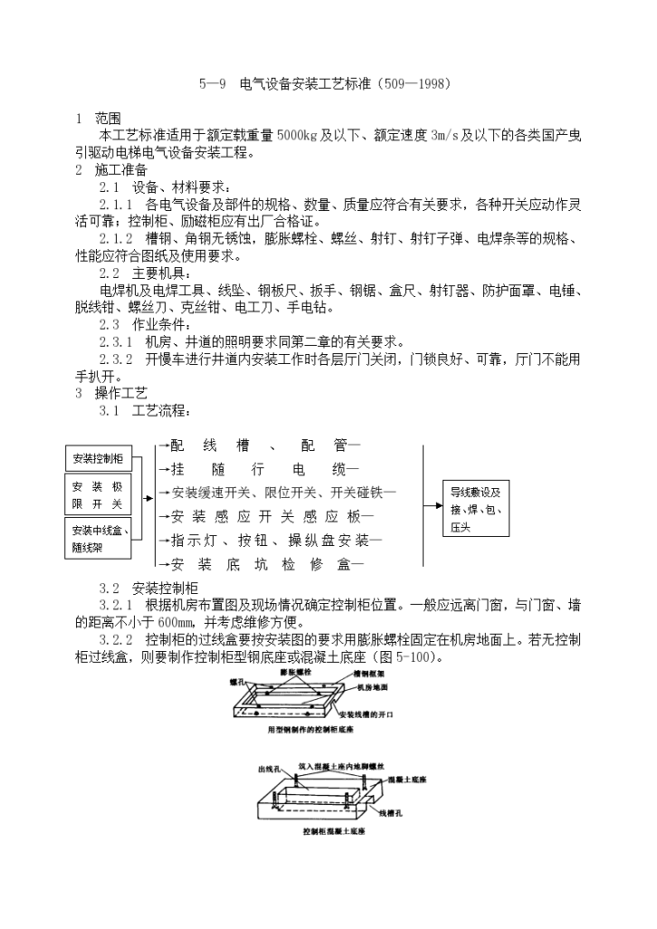 电气设备详细安装工艺标准-图一