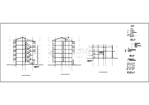 某锦绣花园8号楼CAD建筑设计详细大样施工图-图一