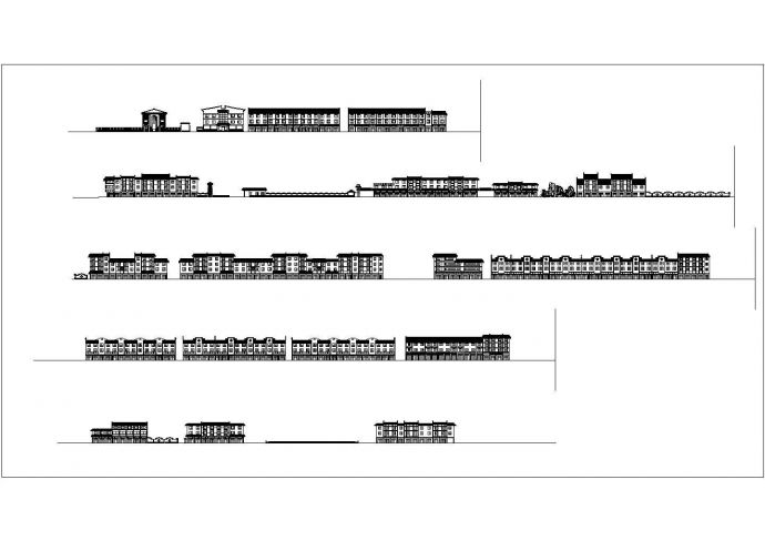 某特色住宅建筑CAD设计详细立面_图1