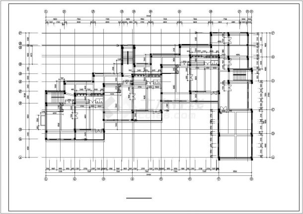 南昌市维新花园小区三层框架结构现代化幼儿园平立面设计CAD图纸-图二