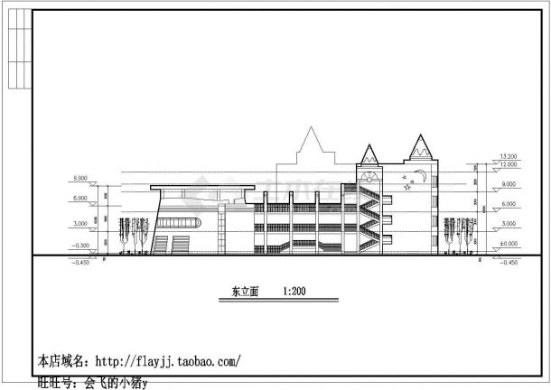 呼和浩特市橘园花园小区4层框架结构幼儿园建筑设计CAD图纸-图一