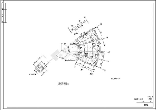 某雍和花园住宅小区会所全套建筑CAD设计图-图二