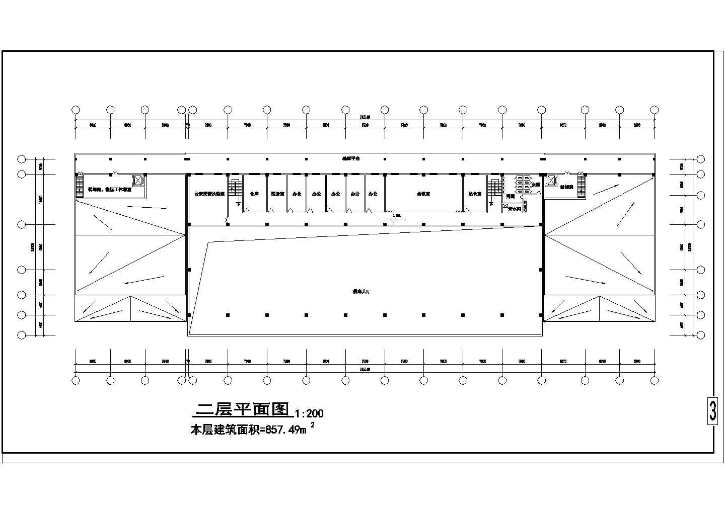 某4078平方米二层长途汽车客运站全套建筑施工设计cad图纸