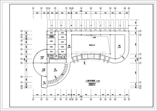 3667平方米长途汽车客运站建筑施工设计cad图纸(四层)-图一