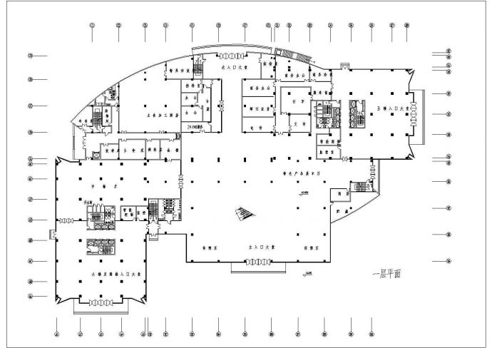 工商某地产办公楼全套建筑施工设计cad图纸(含效果图)_图1