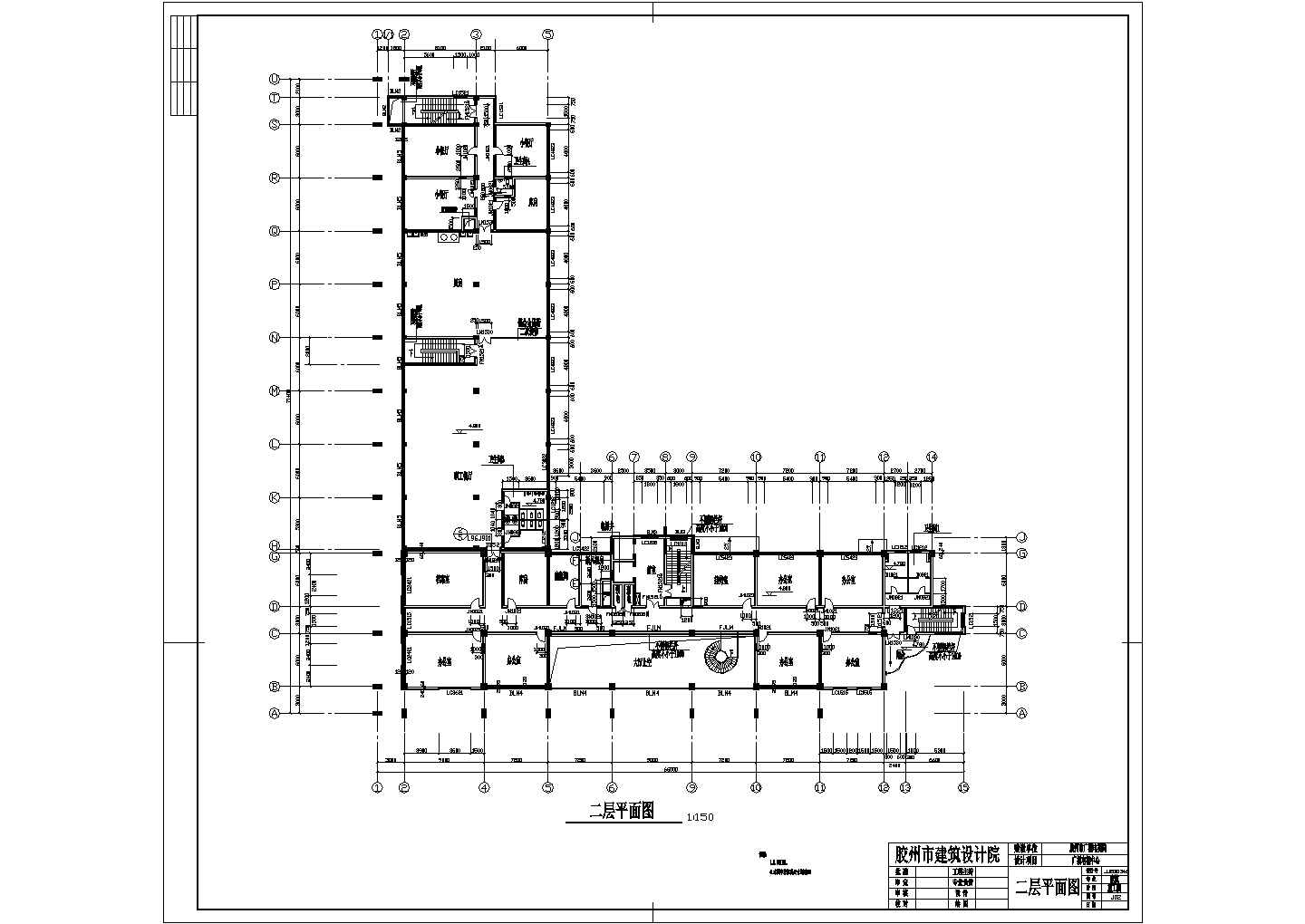 某广电局高档办公楼全套施工设计cad图纸(含效果图)