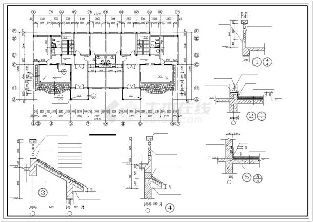 延安市某社区700平米三层砖混结构别墅住宅楼全套建筑设计CAD图纸-图一