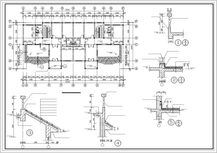 延安市某社区700平米三层砖混结构别墅住宅楼全套建筑设计CAD图纸_图1
