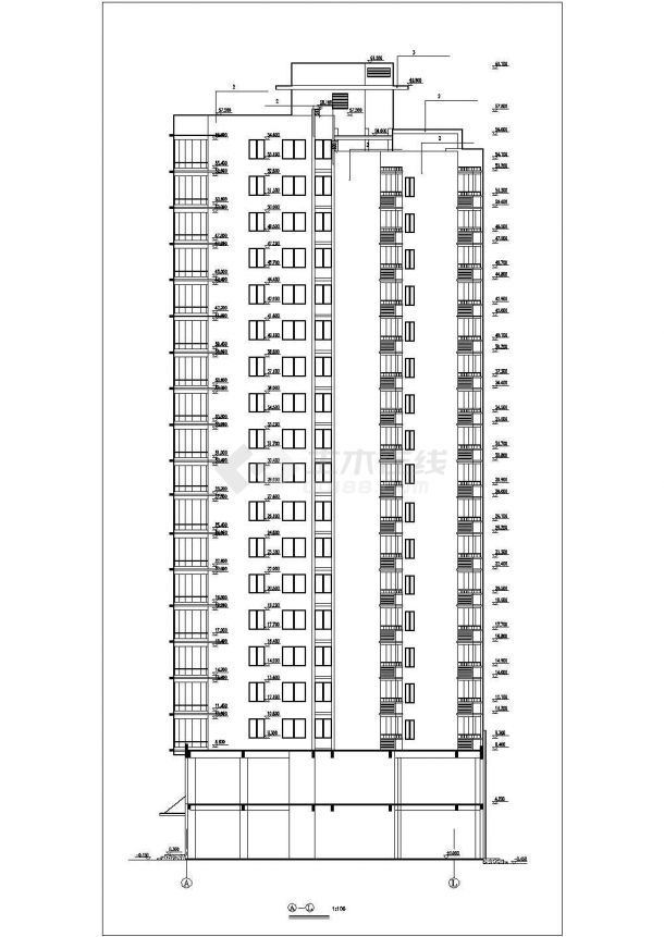 宁波市健康路某社区18层框架结构公寓住宅楼全套建筑设计CAD图纸-图二