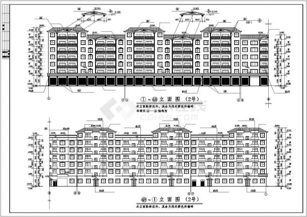 全套多层商住建筑施工图-图二