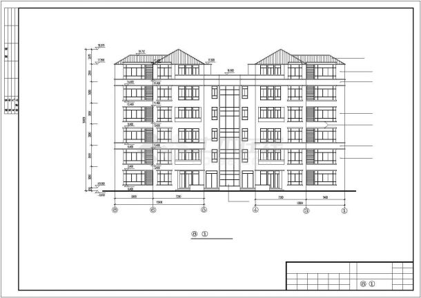 长春市某社区6层砖混结构公寓住宅楼平立面设计CAD图纸-图二