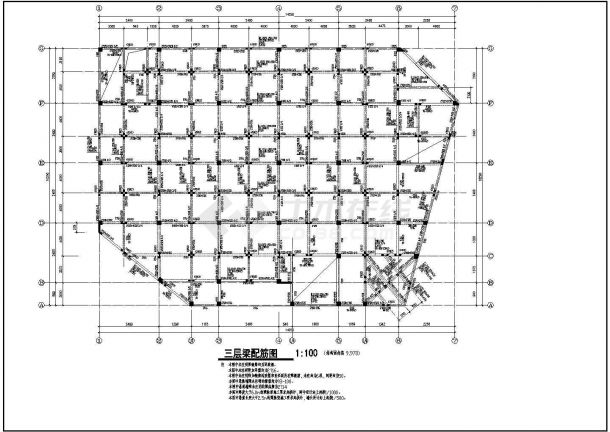 某商城框架钢结构建筑CAD施工图-图一