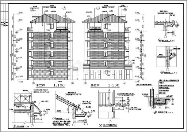 某颐景园多层住宅楼CAD全套建筑设计施工图-图一