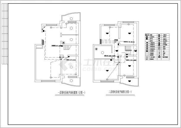 发展小区A户型住宅电气施工图纸（标注明细），共6张-图二