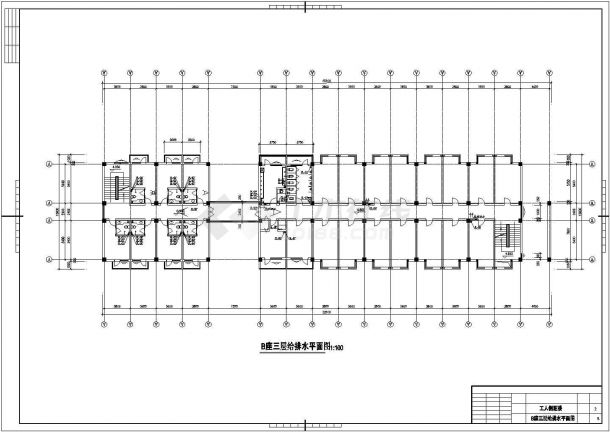 4层6602平米焦化厂工人倒班宿舍楼给排水设计图-图一