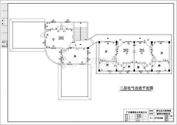 某地多层值班住宿楼电气cad详图-图一