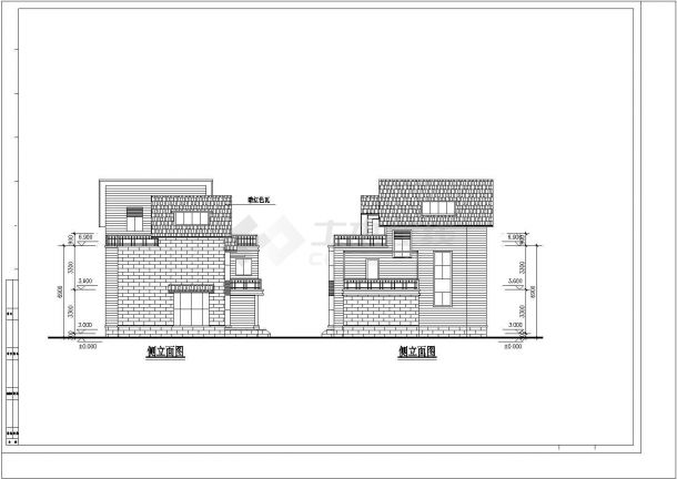 某地中海风格经典装修别墅建筑设计方案CAD图纸-图二