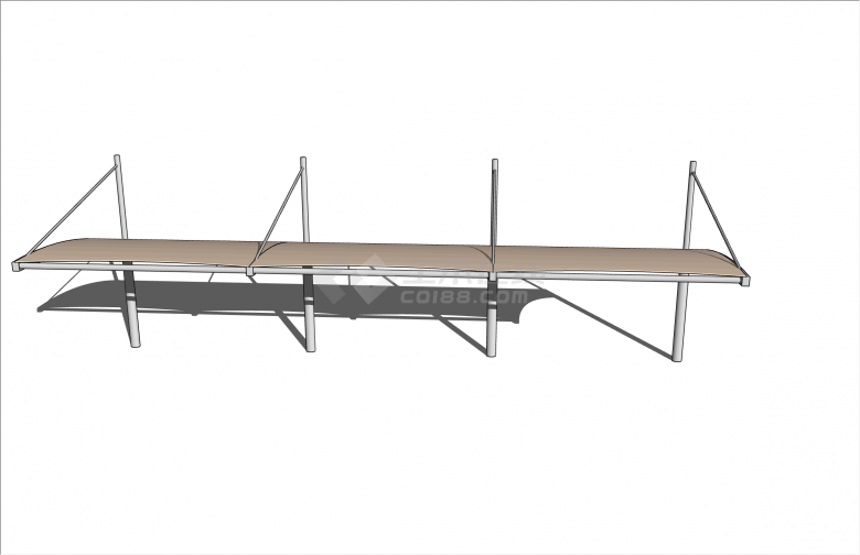 创意现代风格停车棚su模型-图二