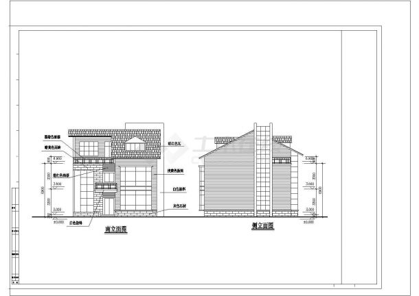 某欧式经典风格别墅住宅设计方案CAD图纸-图二