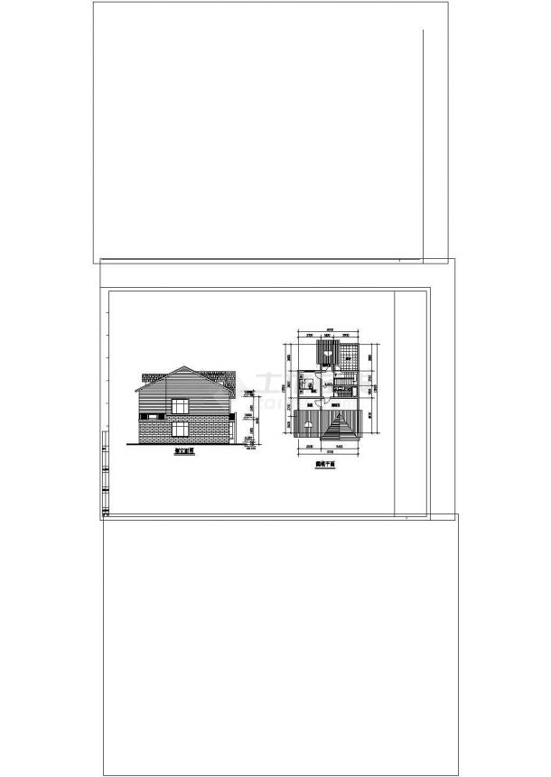 某现代欧式装修风格别墅建筑设计方案CAD图纸-图一