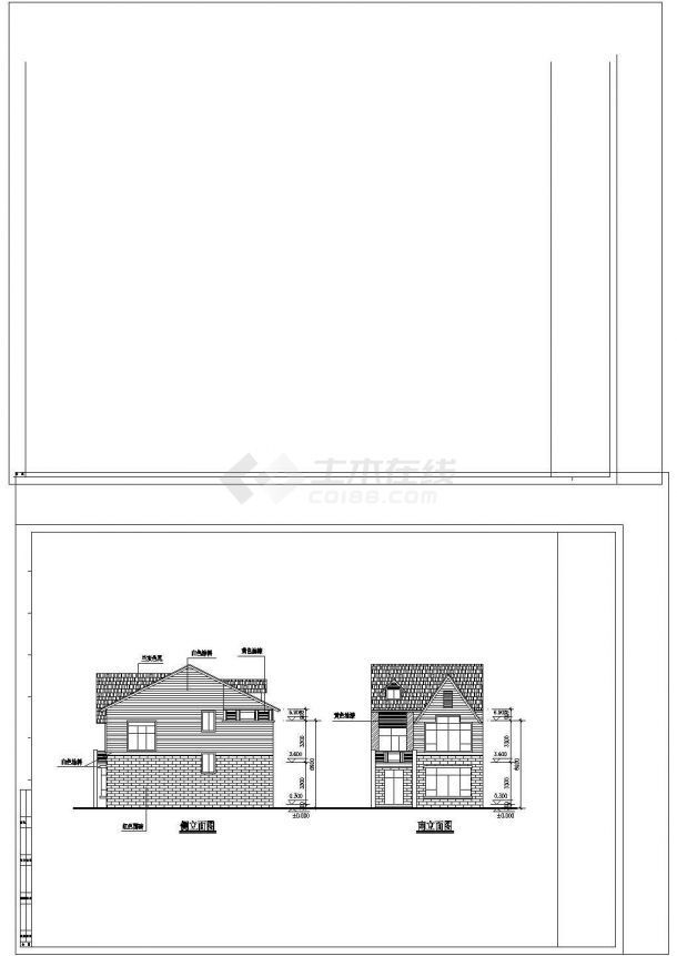 某现代欧式装修风格别墅建筑设计方案CAD图纸-图二