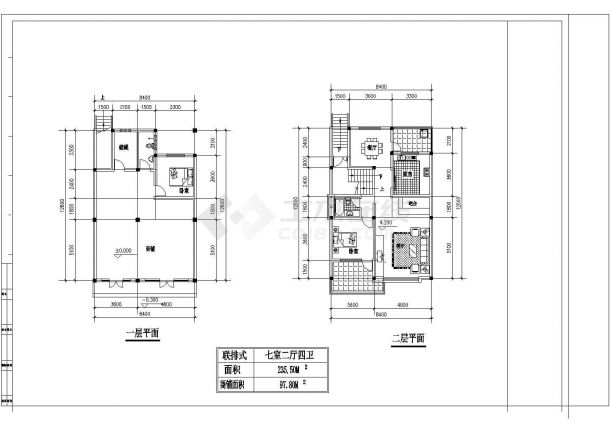 某现代欧式风格别墅建筑设计方案CAD图纸-图二