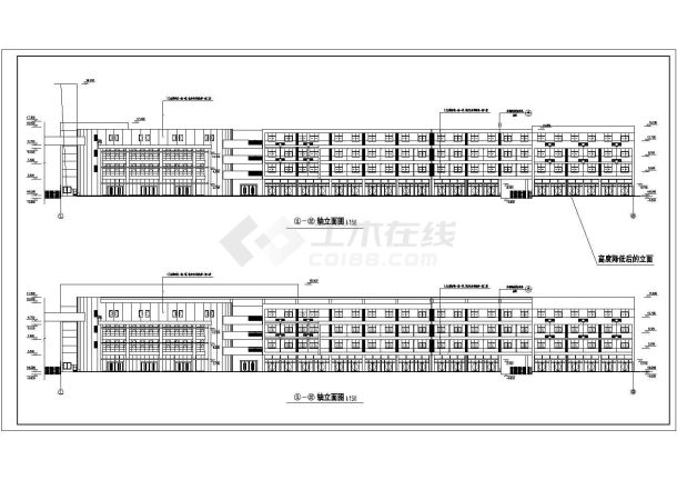 浙江绍兴某航运管理办公楼全套施工设计cad图纸-图一