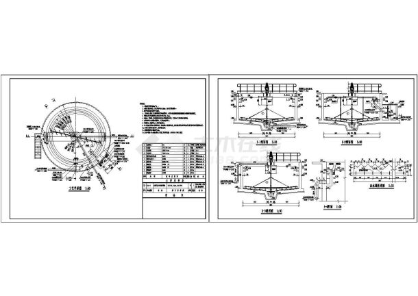 污水处理厂1000方辐流式二沉池（中心周出）(cad)-图一
