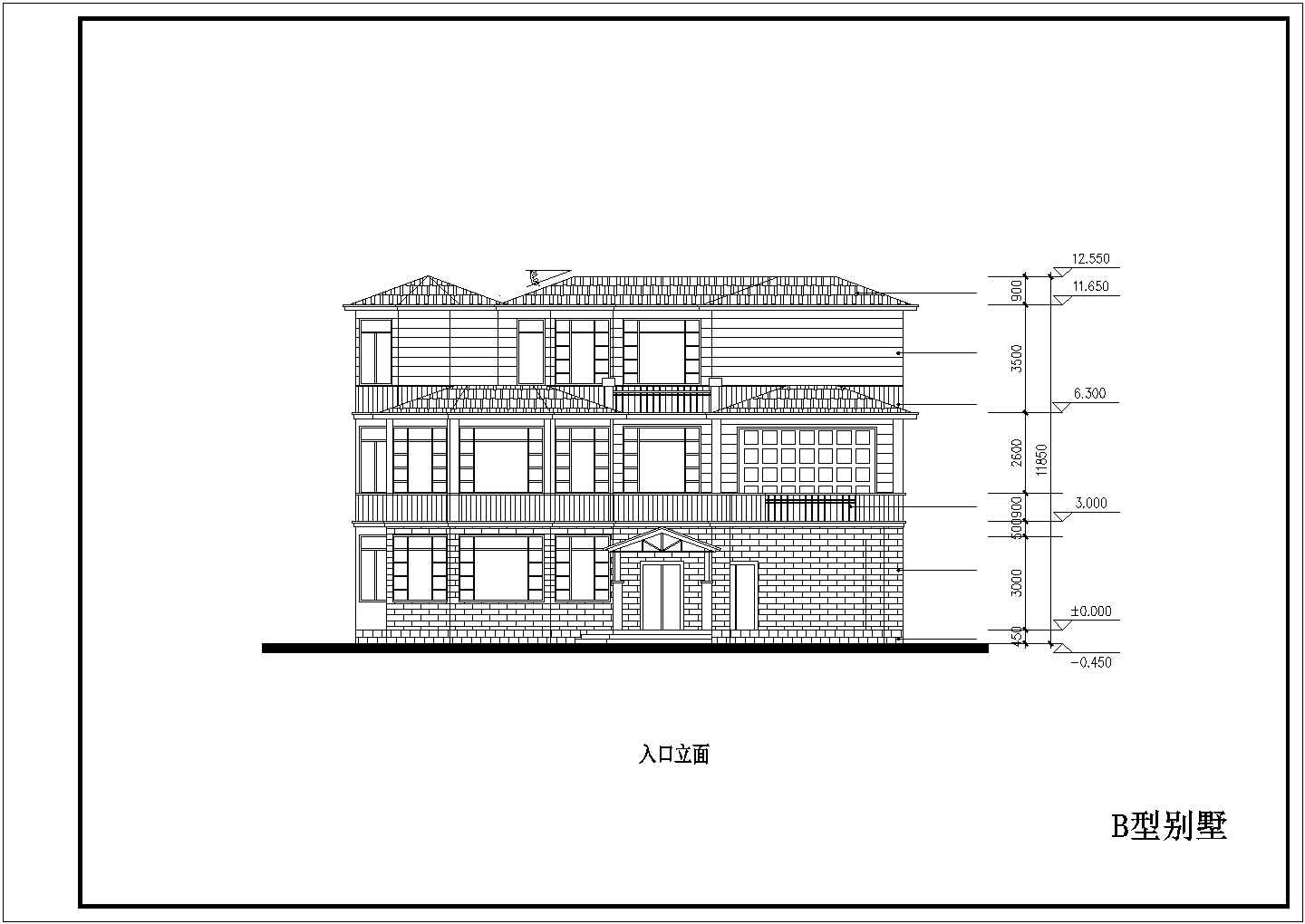 某私人多层经典欧式别墅住宅设计方案CAD图纸
