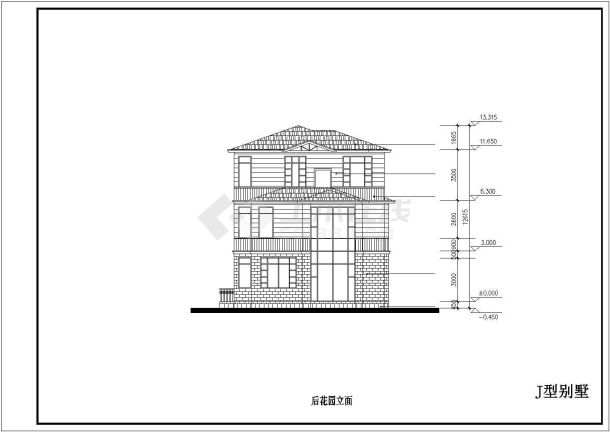 某私人豪华多层中式别墅住宅设计方案CAD图-图二