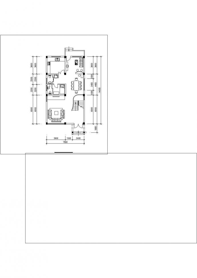 某中式农村小别墅住宅设计方案CAD图_图1