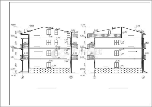 某乡镇新农村住宅建筑设计施工方案CAD图-图一