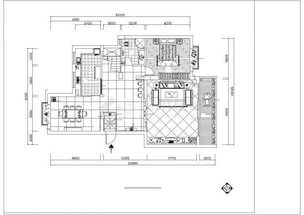 某市梦园两层别墅建筑施工CAD设计图纸-图二
