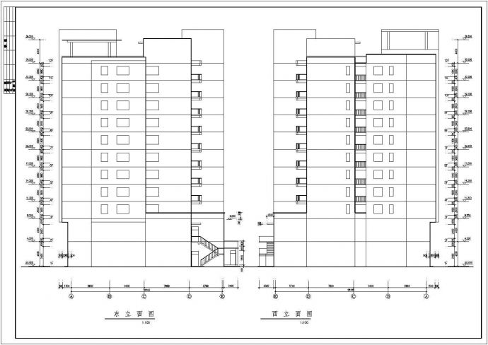 某板式小高层建筑CAD详细设计施工图纸_图1