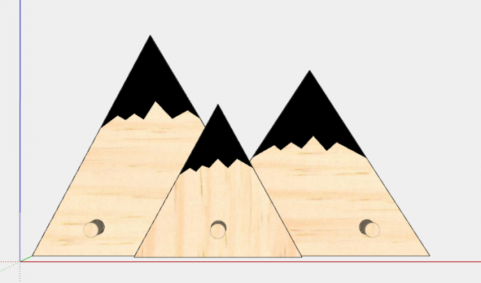 简约木质三角形挂饰su模型_图1