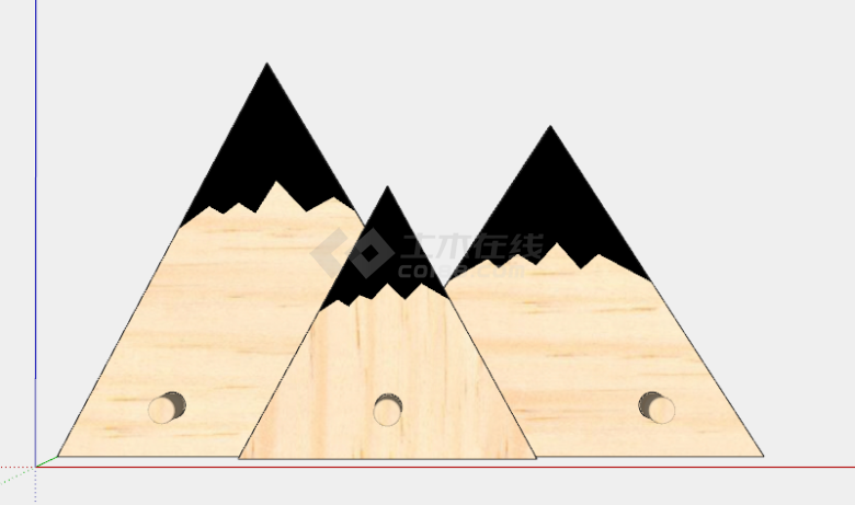 简约木质三角形挂饰su模型-图一