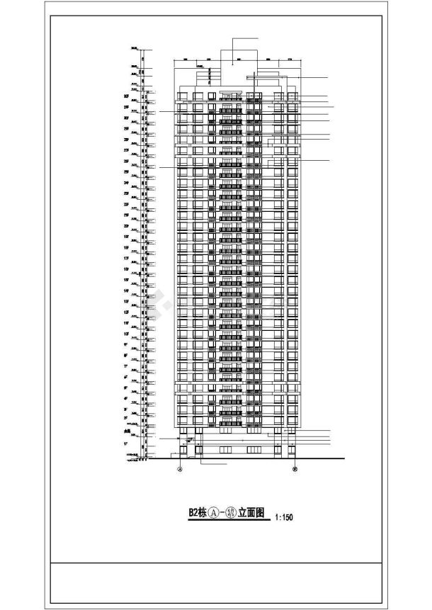 高层住宅平立剖面图-图一