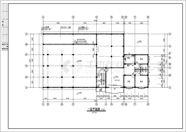 蝴蝶园小区住宅楼全套建筑施工设计cad图(含各层平面图)-图一