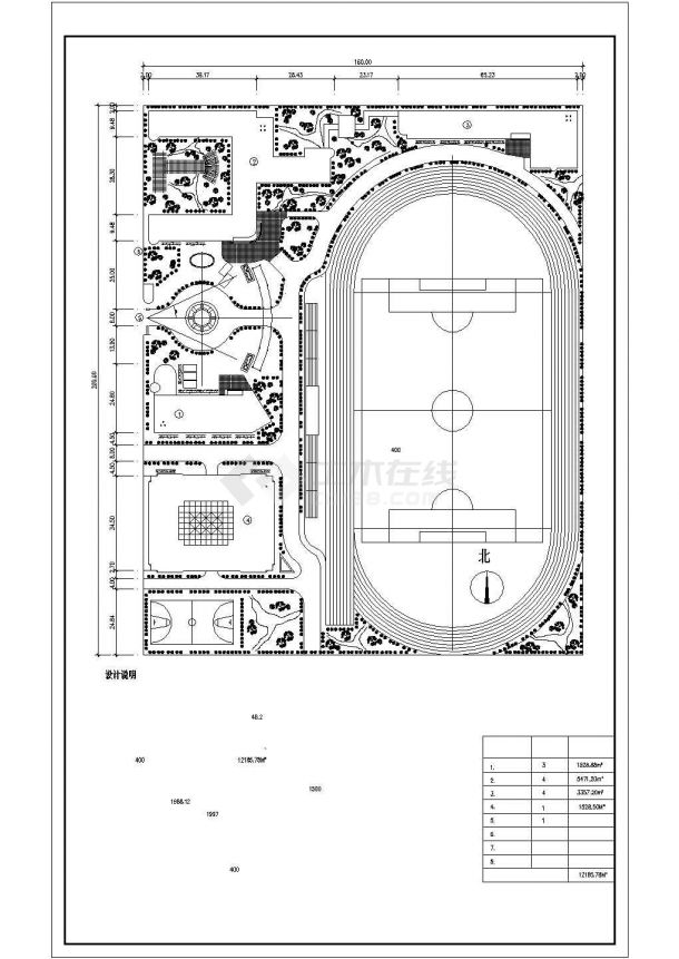 某市中心公立小学建筑规划设计施工方案CAD图-图二