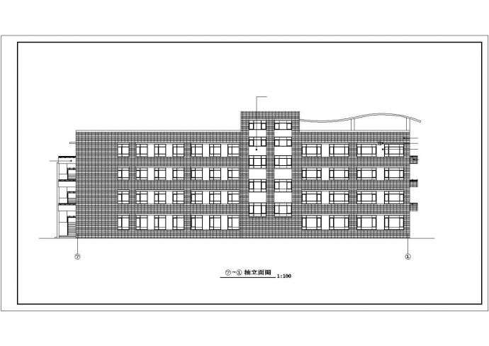 某市中心公立小学教学楼建筑设计施工方案CAD图_图1