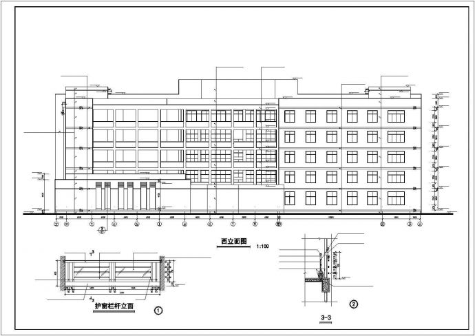 某市中心公立小学教学楼建筑设计方案CAD图_图1