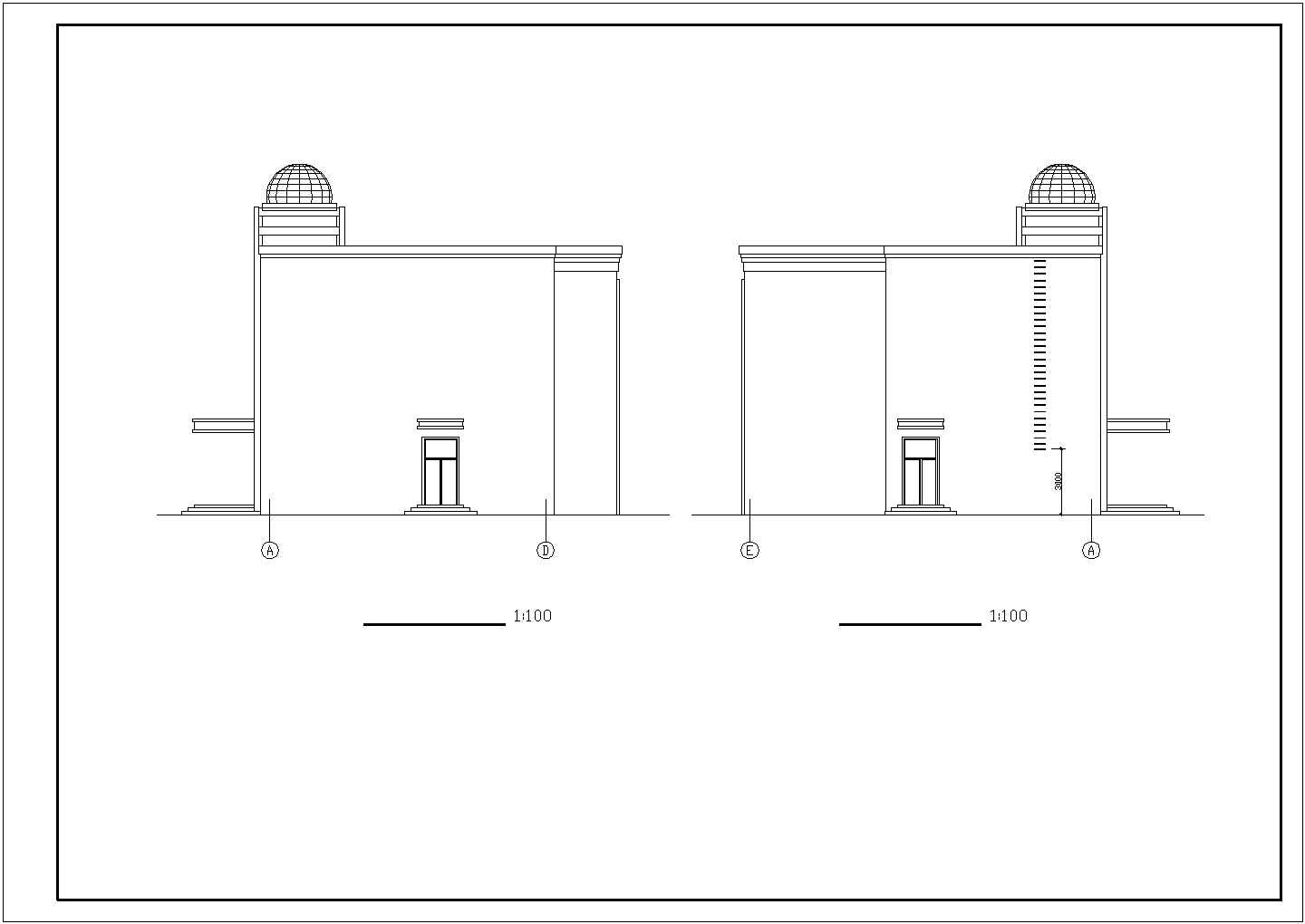 某农村小学教学楼建筑设计方案CAD图纸