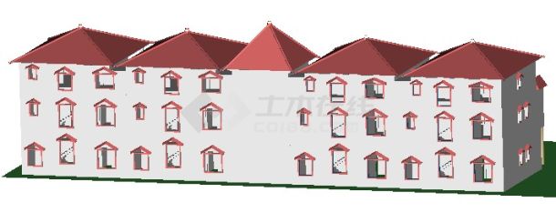 某三层框架结构兄弟型小农家住宅设计cad全套建施图（含效果图）-图一