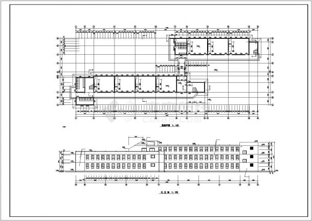 某社区公立小学建筑总体设计施工方案CAD图纸-图一