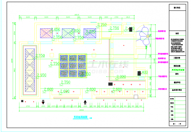 某地浴室简单装修图CAD施工图纸-图一