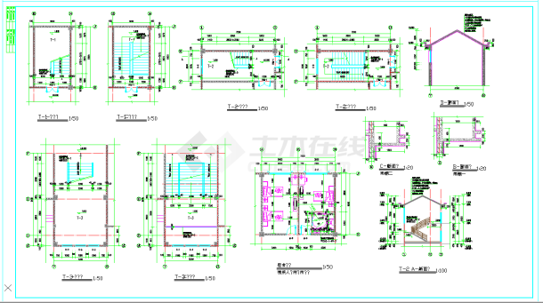 某地欧式贴砖立面职工宿舍建筑CAD施工图纸-图二