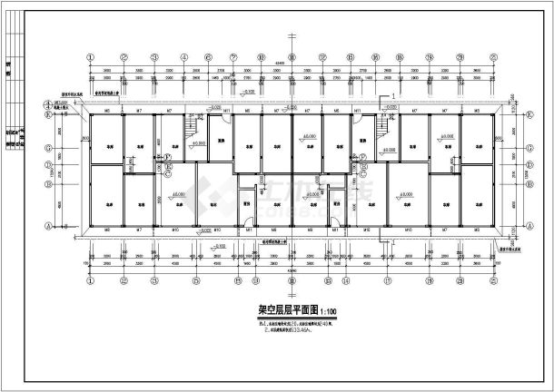 【苏州】某小区多层住宅楼全套建筑平立剖图(含各层平面图)-图一