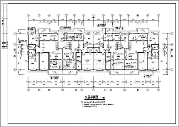 【苏州】某小区多层住宅楼全套建筑平立剖图(含各层平面图)-图二