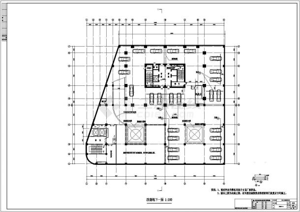 上海某高层建筑楼cad设计图-图一