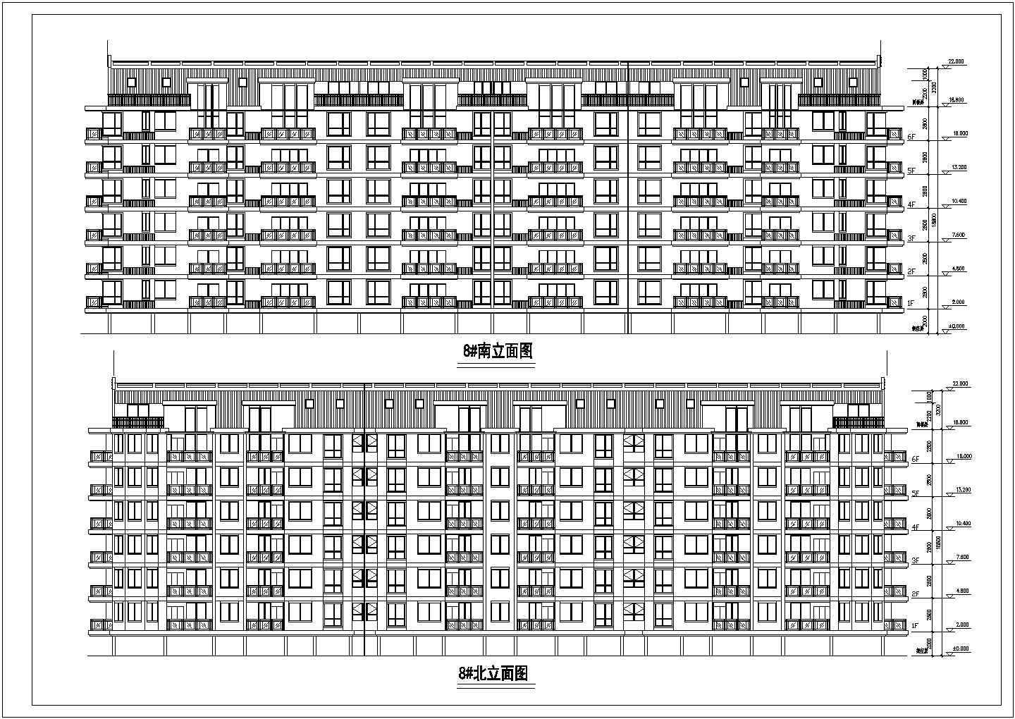 【南京】某万和家院小区8#多层住宅楼全套施工建筑设计cad图纸